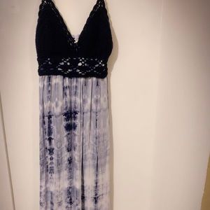 Dress long bohemian crochet top